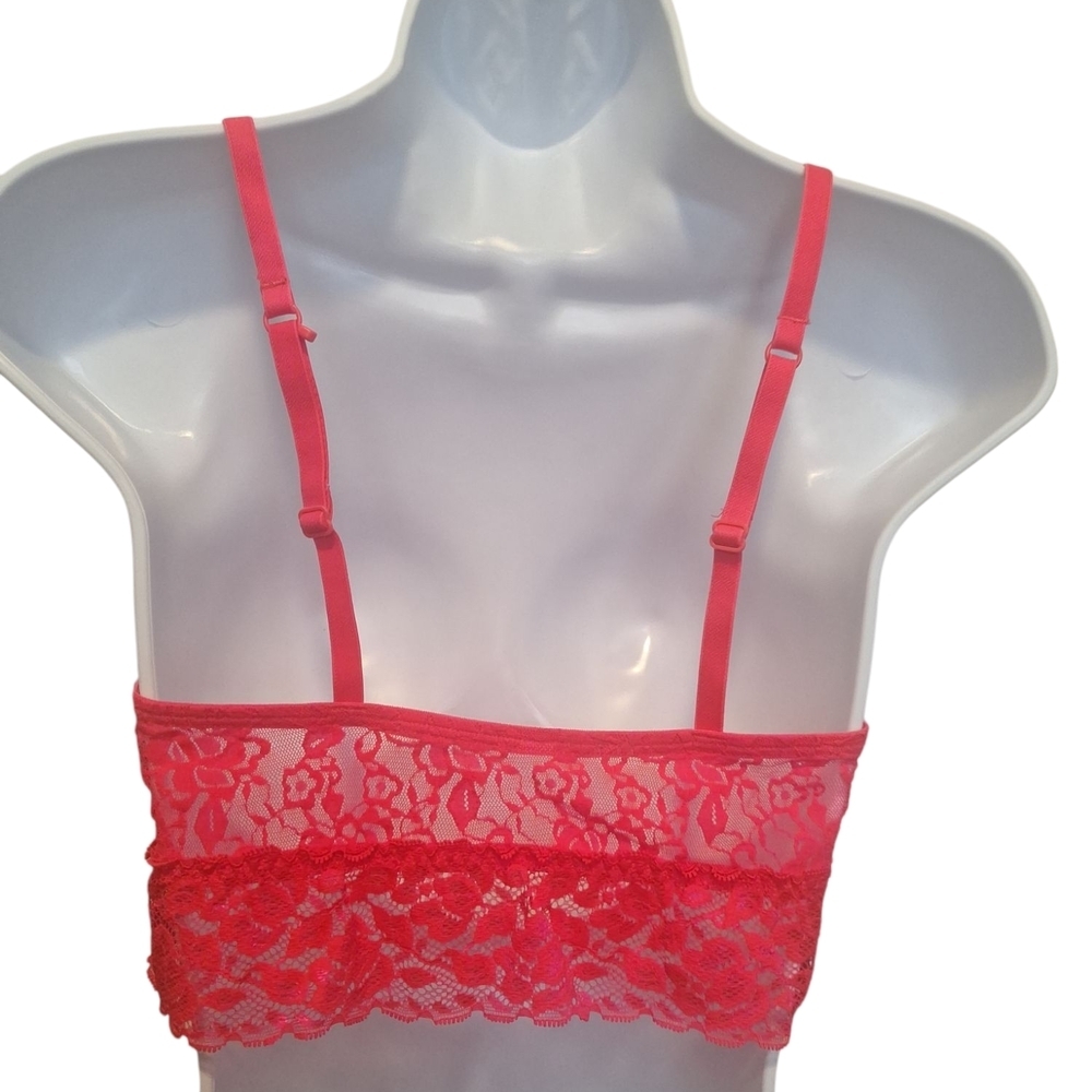 Pink and Blue Bandeau Set with Lace Trim. Large - Picture 3 of 7